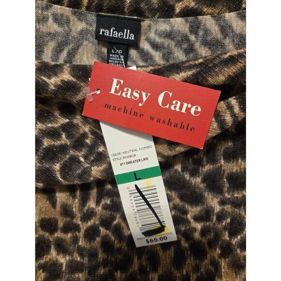 Rafaella Women's Size Large Leopard Print Blouse - Picture 2 of 9